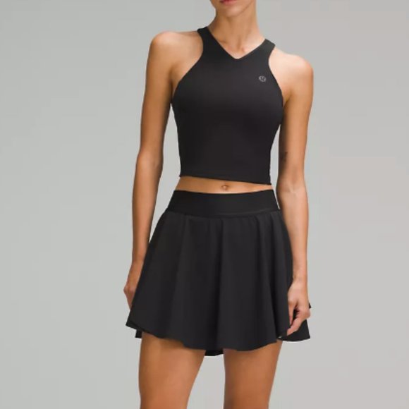 (6564/6562) NWT LULULEMON Cropped V-Neck Tennis Tank Top in BLACK (SOLD OUT) Sz - Picture 2 of 4
